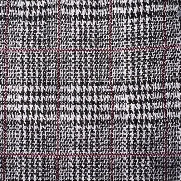 SO Womens Juniors 15 Mini Skirt Plaid Paper Bag Waist Black White Pink No Belt - Picture 2 of 12